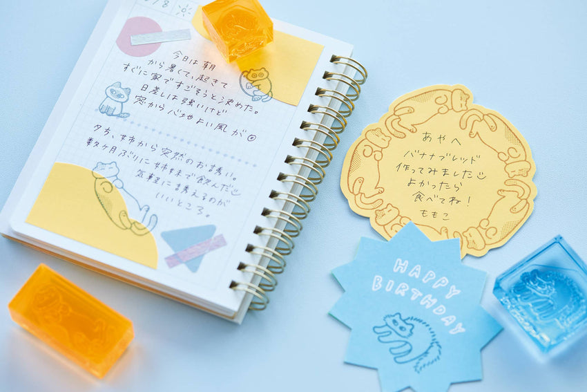 KORI JIRUSHI Color Acrylic Stamp 6pcs Set — Clear Stamp (green)