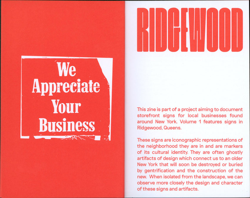 Signs & Artifacts No. 1: Ridgewood