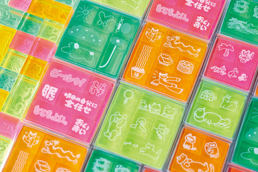KORI JIRUSHI Color Acrylic Stamp 6pcs Set — Clear Stamp (green)