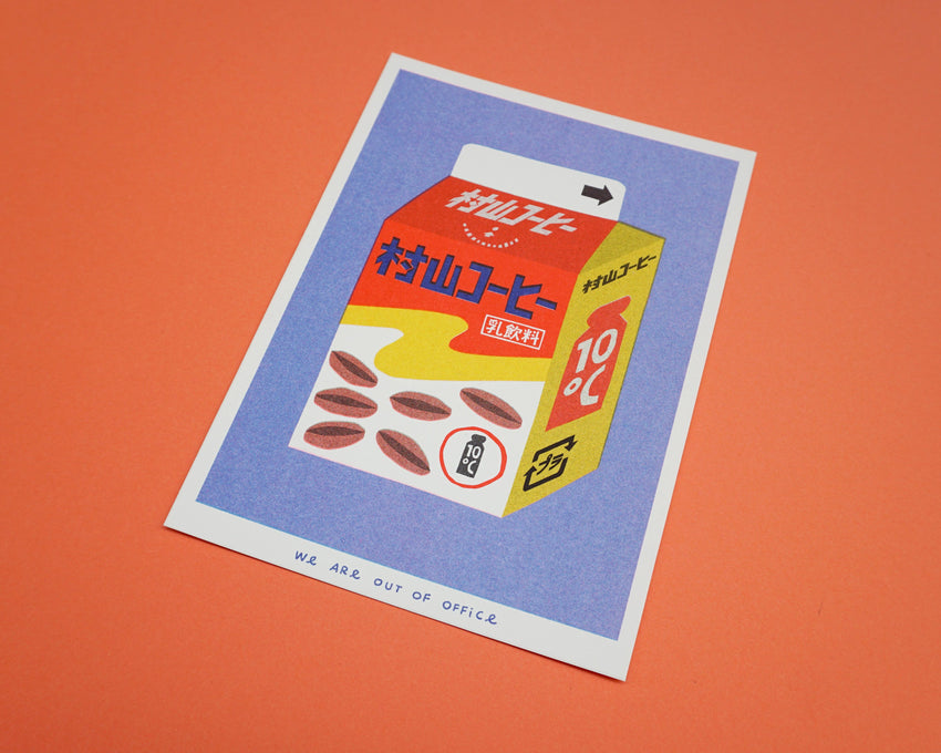 A risograph print of box milky coffee