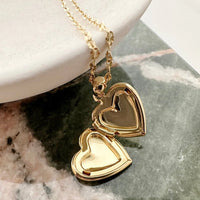 Golden Heart Locket Necklace