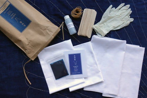 Yamato Indigo Shibori Kit: Bandana + Tenugui