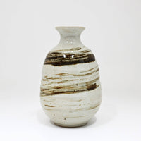 Mino Ware White Spiral Sake Bottle