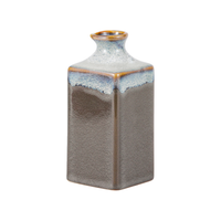 Olive Green Reactive Glaze Sake Bottle