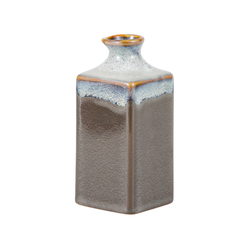 Olive Green Reactive Glaze Sake Bottle