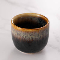 Black and Brown Reactive Glaze Sake Cup