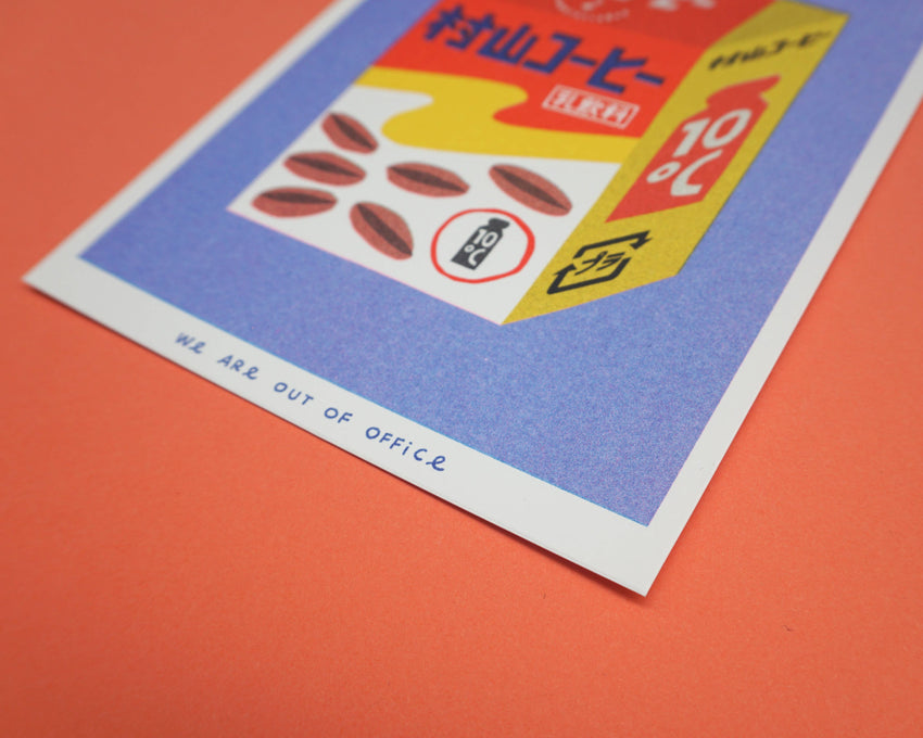 A risograph print of box milky coffee