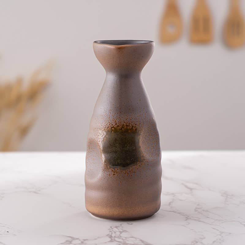 Brown Glazed Sake Bottle