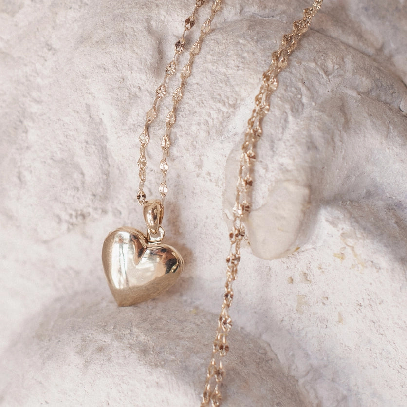 Golden Heart Locket Necklace