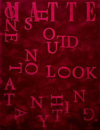 Matte Issue 63: Rachel Stern, One Should Not Look at Anything