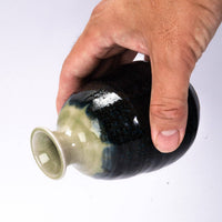 Mino Ware Navy and Beige Sake Bottle