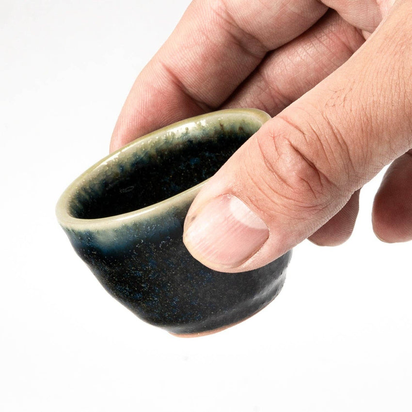 Mino Ware Navy and Beige Sake Cup