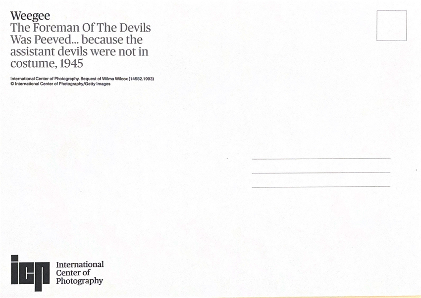 Postcard - Weegee: The Foreman Of The Devils 1945