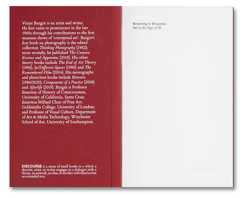 Victor Burgin: Returning to Benjamin: Art in the Age of AI