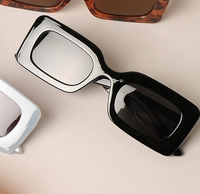 Bold Rectangular Sunglasses + sleeve